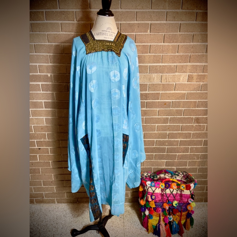 Authentic Traditional Blue Siwan (Egyptian Berber) Everyday Dress For Home